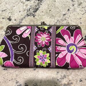Vera Bradley Pink and Purple Floral Clutch